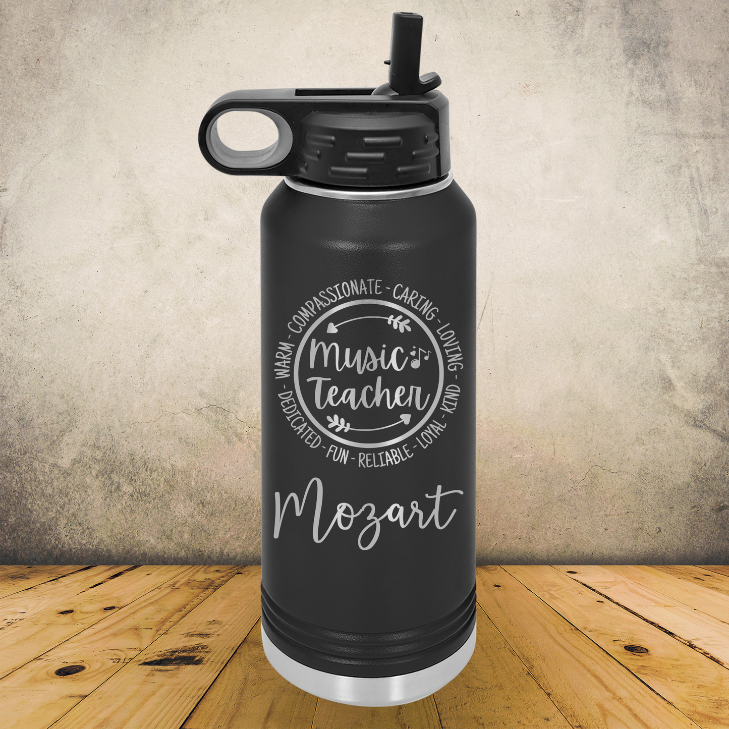 Personalized Music Teacher Water Bottle 20/32oz Custom Laser Engraved Tumbler