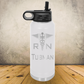 Personalized Nurse Water Bottle 20oz or 32 oz Custom Stainless Steel Laser Engraved Tumbler, RN Gift, Nursing Student Gift, Nurse Appreciation Gift