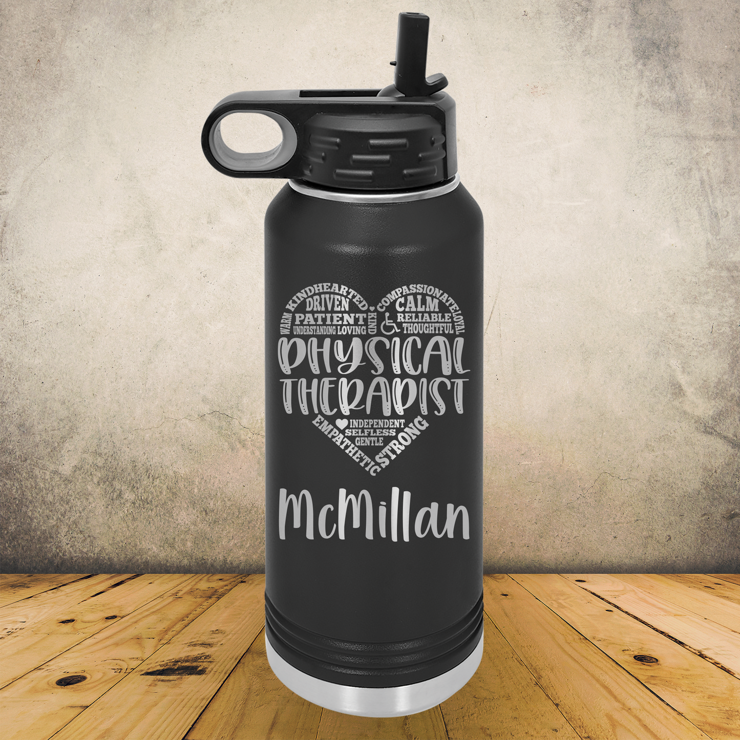 Personalized Physical Therapist Water Bottle 20/32oz Custom Laser Engraved Tumbler