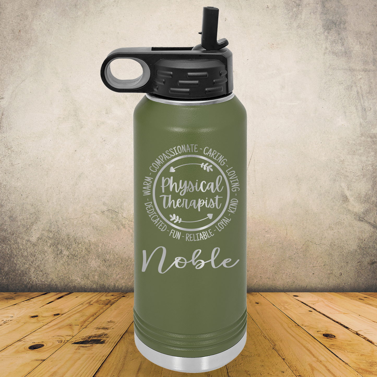Personalized Physical Therapist Water Bottle 20/32oz Custom Laser Engraved Tumbler