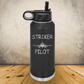 Personalized Pilot Water Bottle, 20oz or 32oz Stainless Steel Laser Engraved Travel Tumbler, Custom Aviation Gift for Pilot and Co-Pilot