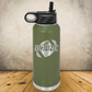 Personalized Football Split Monogram Water Bottle - Laser Engraved
