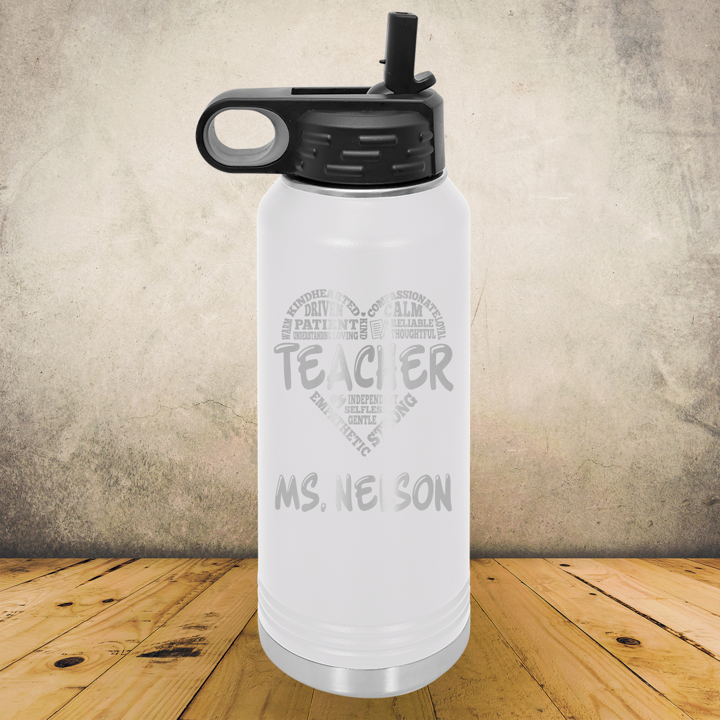 Personalized Laser Engraved Water Bottle 20/32oz Teacher Appreciation or Back to School Gift