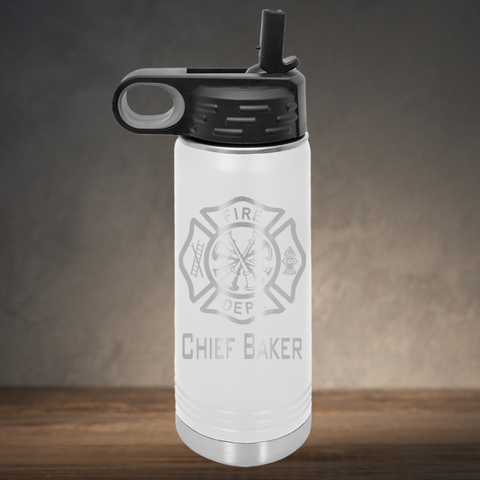 Personalized Firefighter Assistant Chief Water Bottle - Laser Engraved