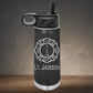Personalized Firefighter Lieutenant Water Bottle - Laser Engraved