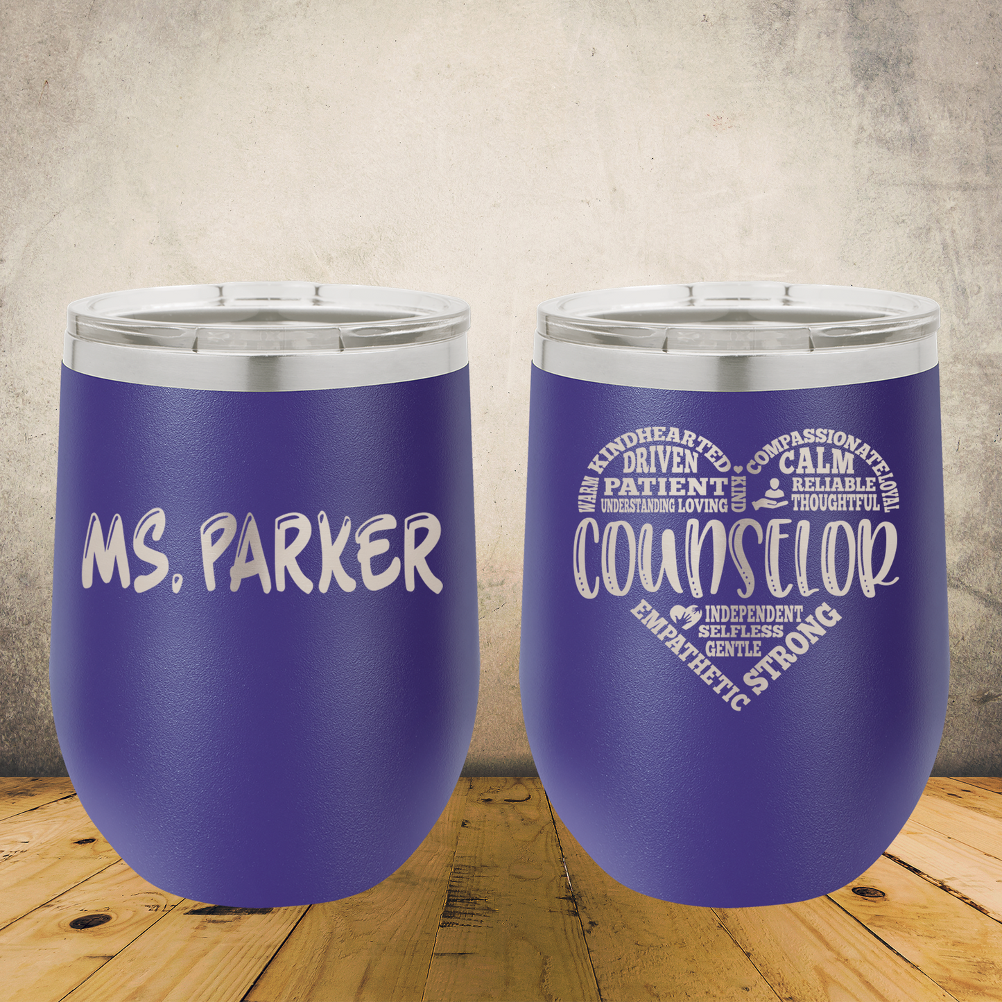 Personalized Laser Engraved Wine Tumbler for Teachers, School Counselors & Staff Appreciation