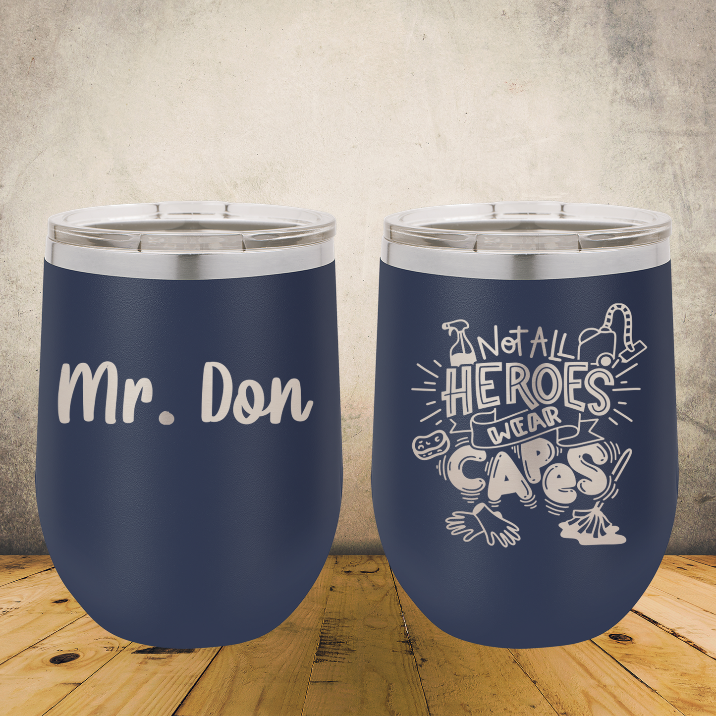 Personalized Laser Engraved Wine Tumbler for Janitor Appreciation, School Custodian, End of the School Year Thank You Gift