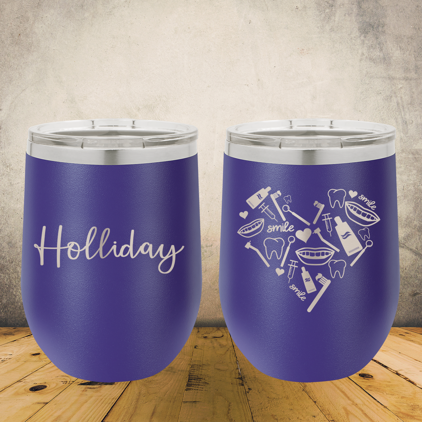 Personalized Dentist Wine Tumbler, Custom Laser Engraved 12oz Stainless Steel Cup (Copy) (Copy)
