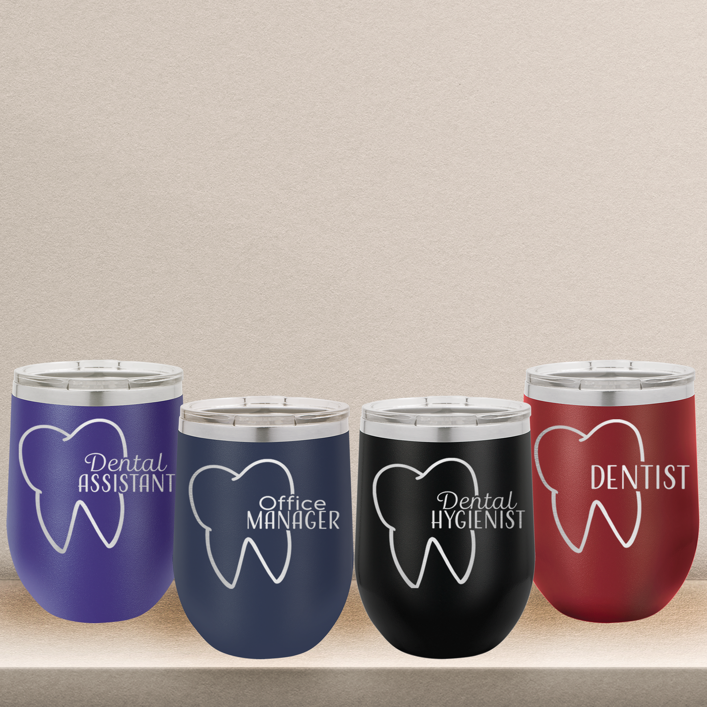 Personalized Dentist Wine Tumbler, Custom Laser Engraved 12oz Stainless Steel Cup (Copy) (Copy) (Copy)