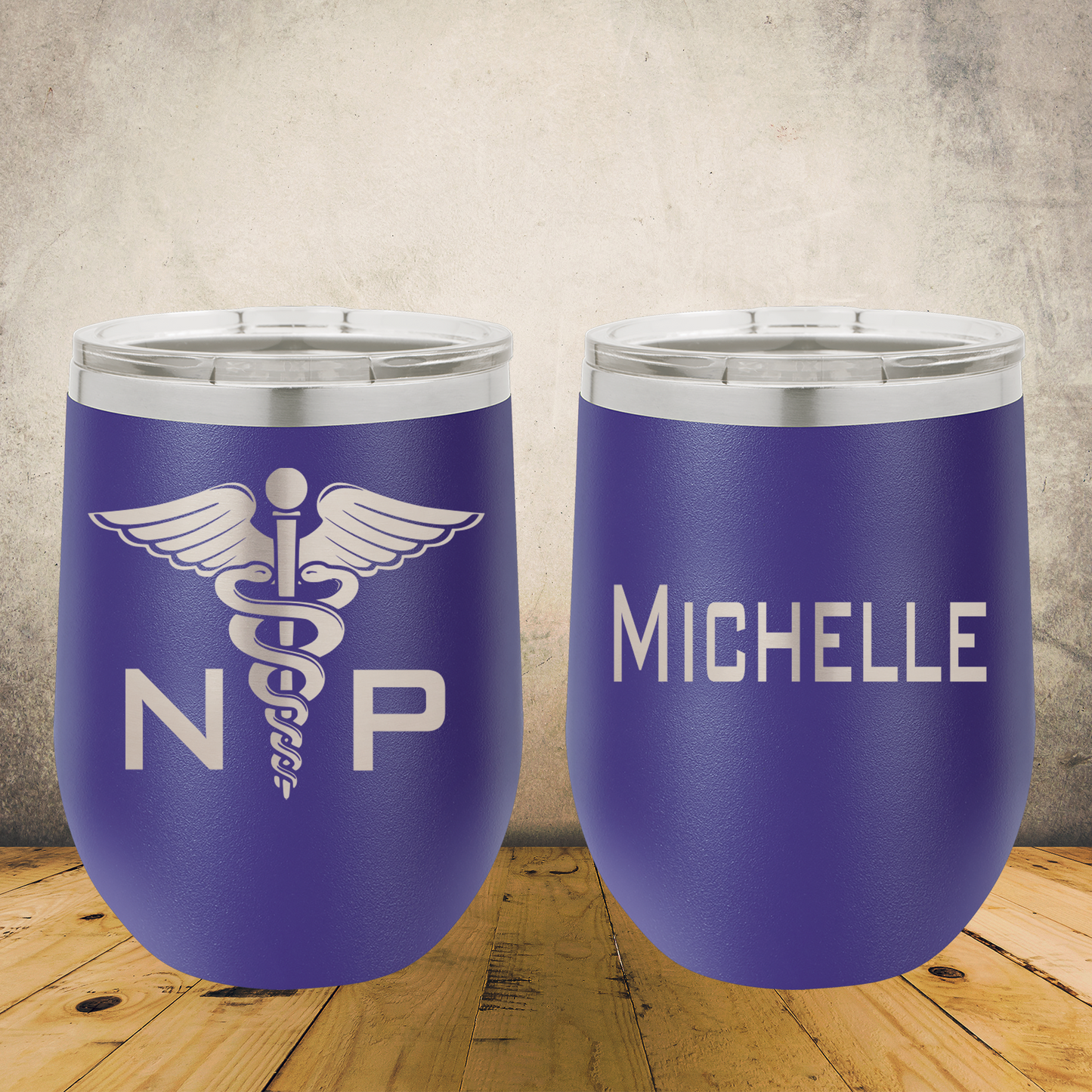 Personalized Nurse Practitioner Wine Tumbler 12oz Custom Stainless Steel Laser Engraved Cup, Medical Gift for Physician, MD, Doctor, Surgeon (Copy)
