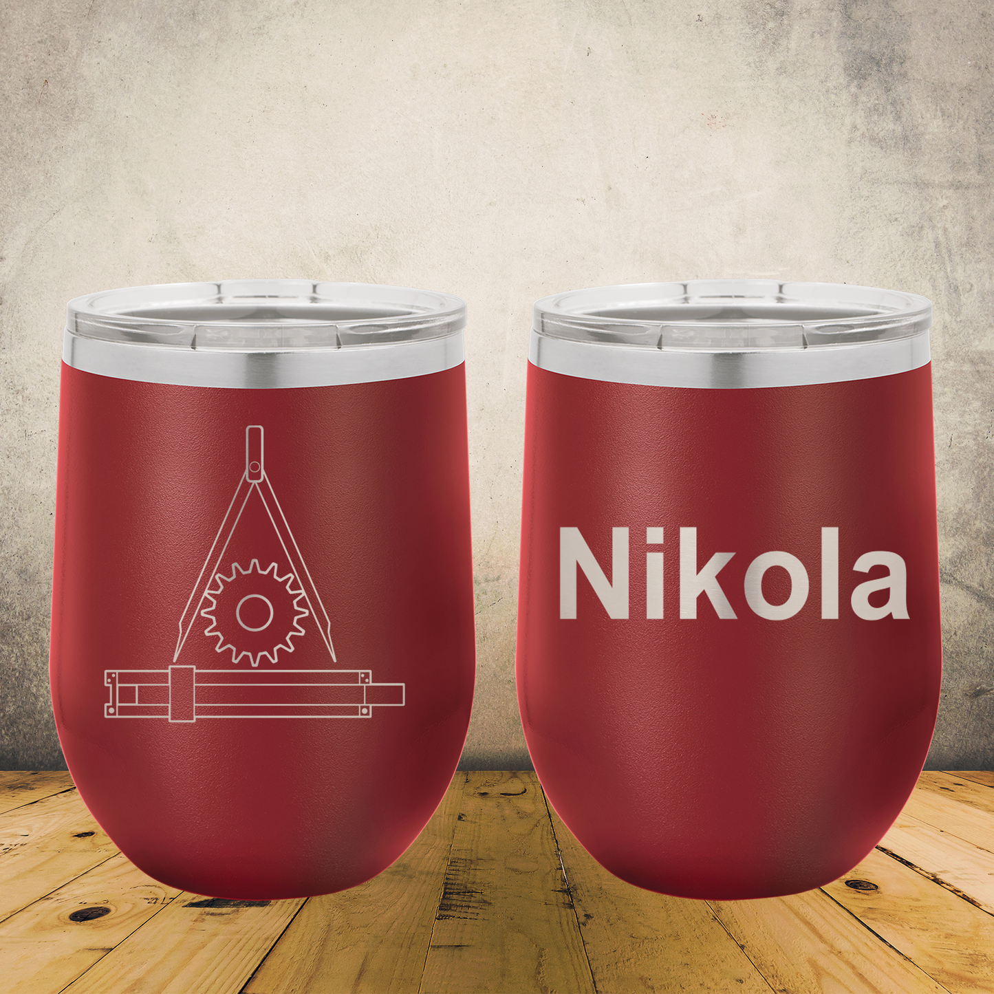 Personalized Engineer Wine Tumbler 12oz Stainless Steel Laser Engraved Cup, Custom for Engineers, Engineering Gift
