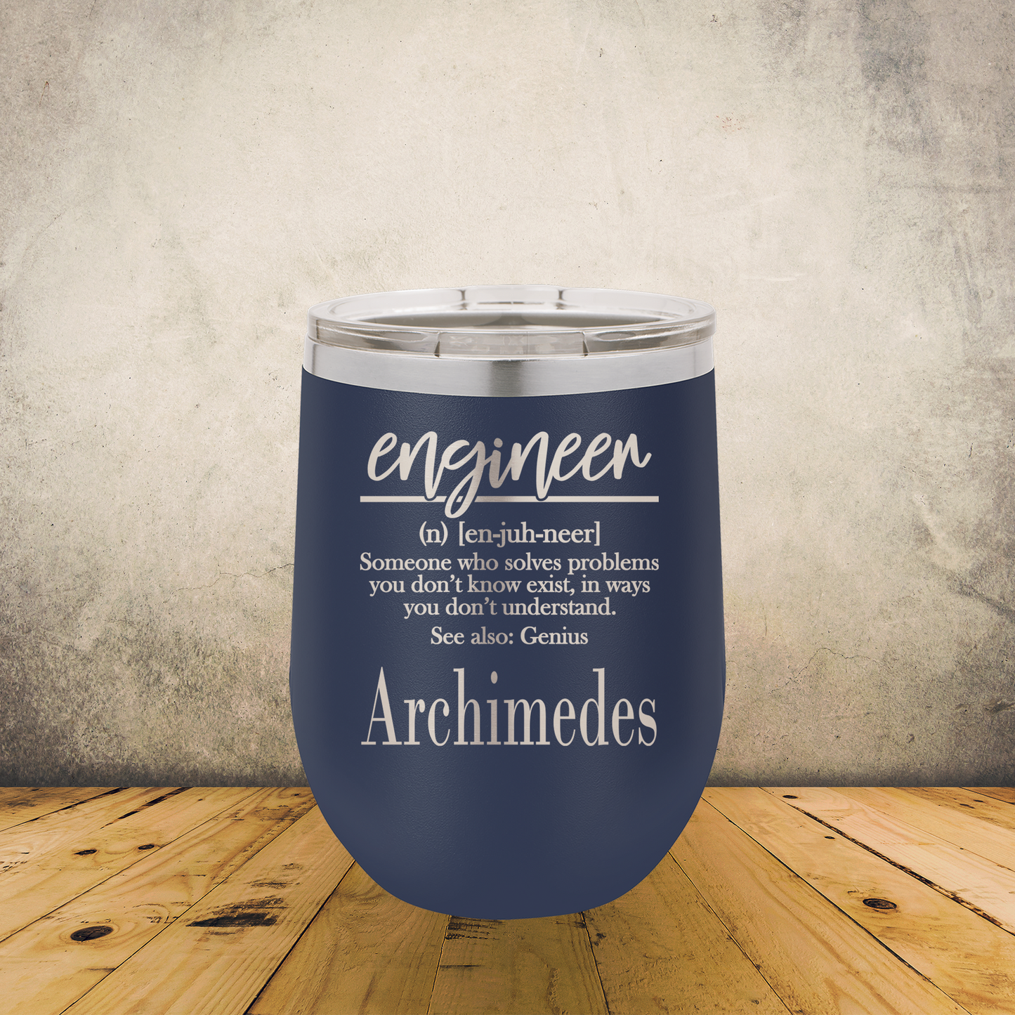 Personalized Engineer Wine Tumbler 12oz Stainless Steel Laser Engraved Cup, Custom for Engineers, Engineering Gift