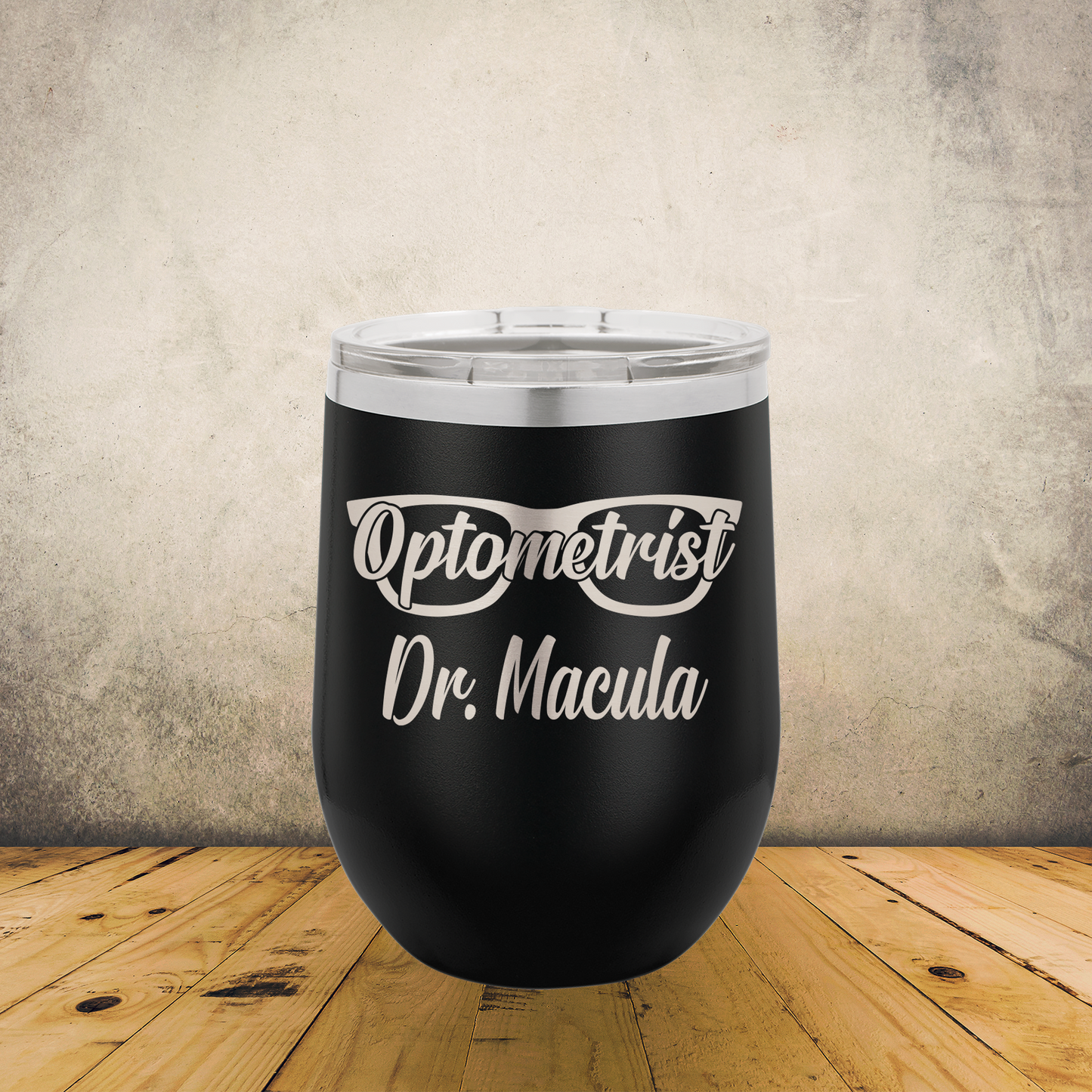Personalized Optometrist Wine Tumbler 12oz Skinny Custom Stainless Steel Laser Engraved Cup, Ophthalmologist Present, Eye Doctor Gift, Optometry Professionals, Vision Care Professional Gift