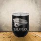 Personalized Laser Engraved Wine Tumbler 12oz for Firefighter Distressed American Flag with Axe
