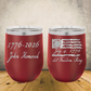 Personalized Laser Engraved Wine Tumbler 12oz 1776–2026 USA 250th Anniversary