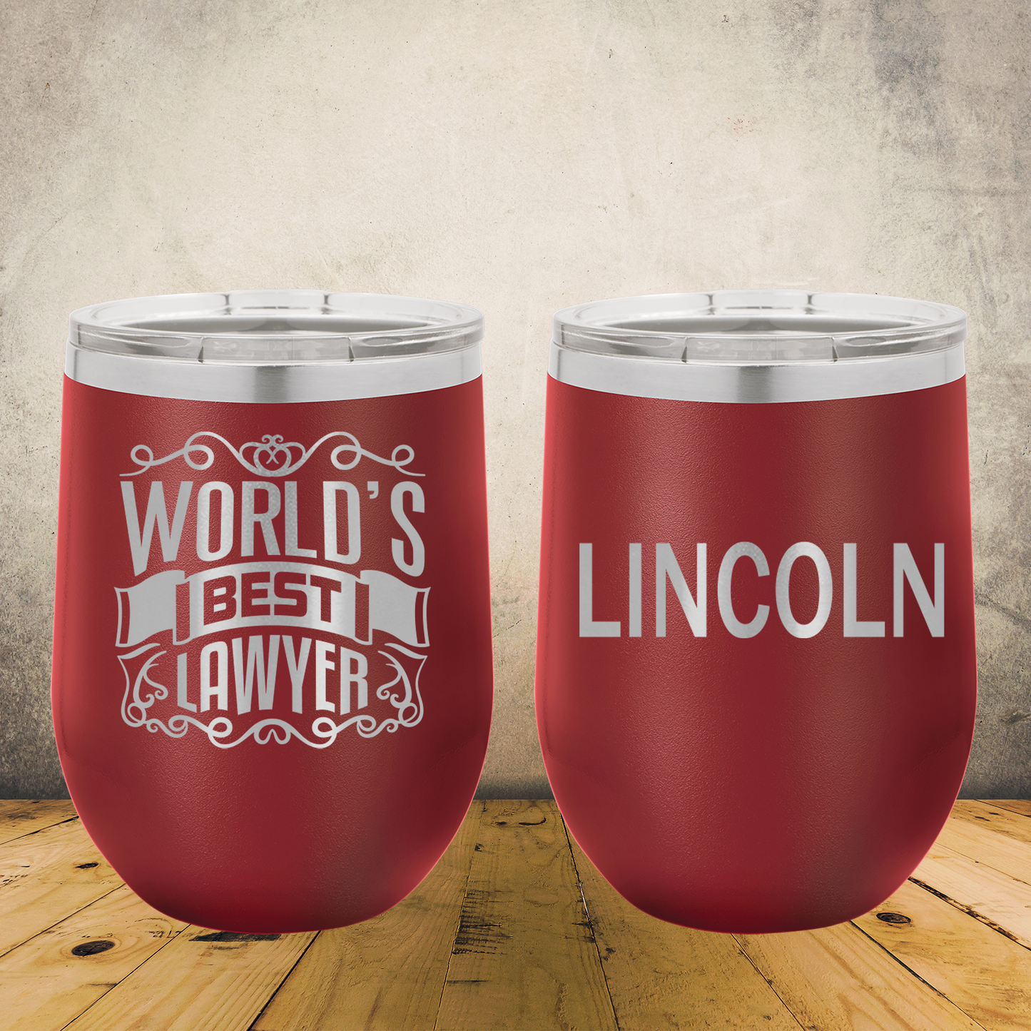 Personalized Lawyer Wine Tumbler 12oz Custom Laser Engraved Cup