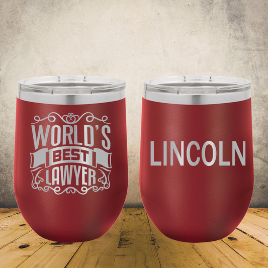 Personalized Lawyer Wine Tumbler 12oz Custom Laser Engraved Cup