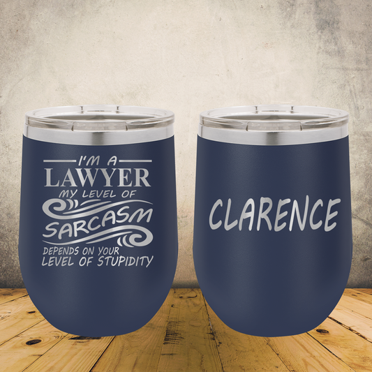 Personalized Lawyer Wine Tumbler 12oz Custom Laser Engraved Cup