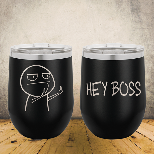 Personalized Funny Middle Finger Wine Tumbler 12oz Stainless Steel Cup, F-Off Sarcastic Gift