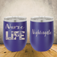 Personalized Nurse Wine Tumbler, Custom 12oz Laser Engraved Stainless Steel Cup for Nursing School Graduation Gift