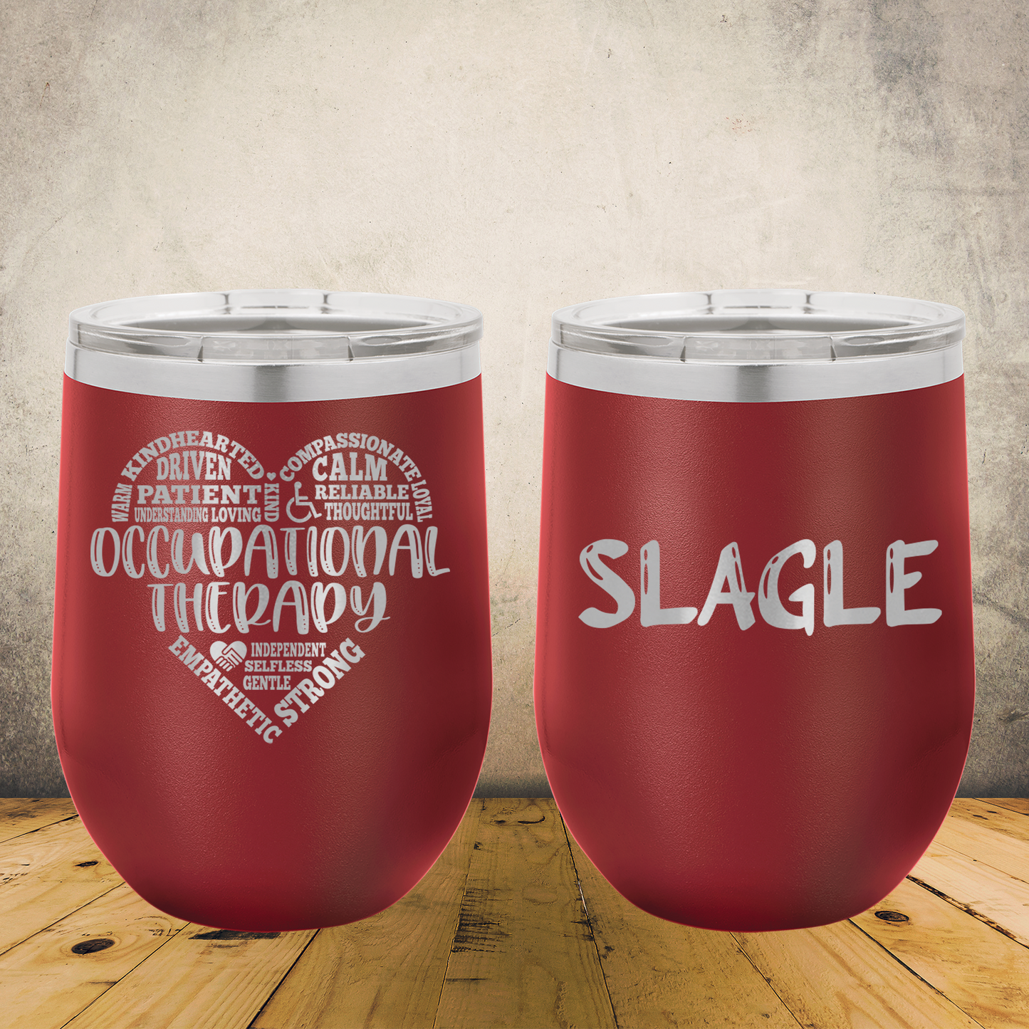 Personalized Occupational Therapist Wine Tumbler 20oz Custom Laser Engraved Cup