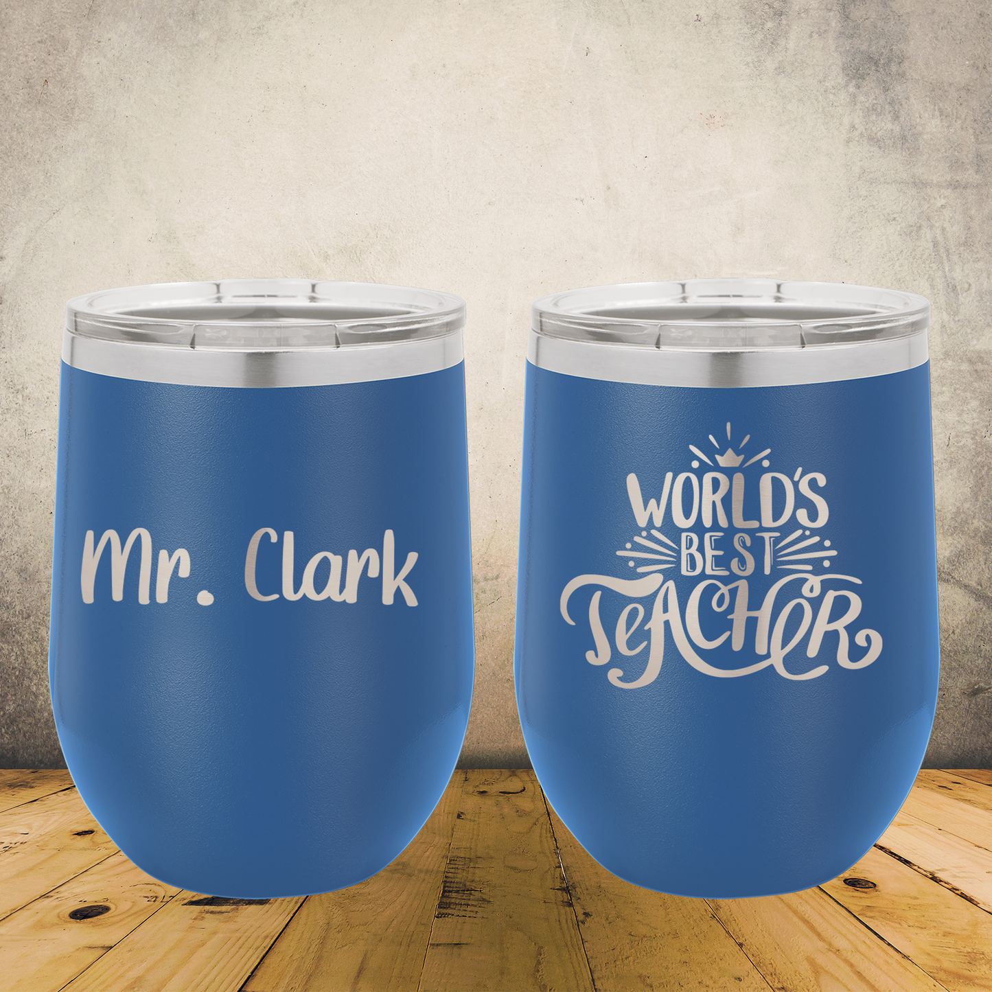 Personalized Laser Engraved Wine Tumbler 12oz Teacher Appreciation or Back to School Gift