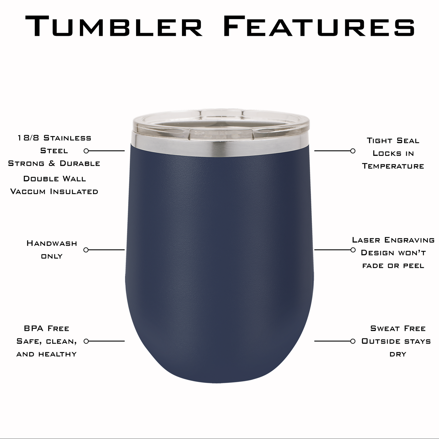 Personalized Laser Engraved Wine Tumbler 12oz Teacher Appreciation or Back to School Gift