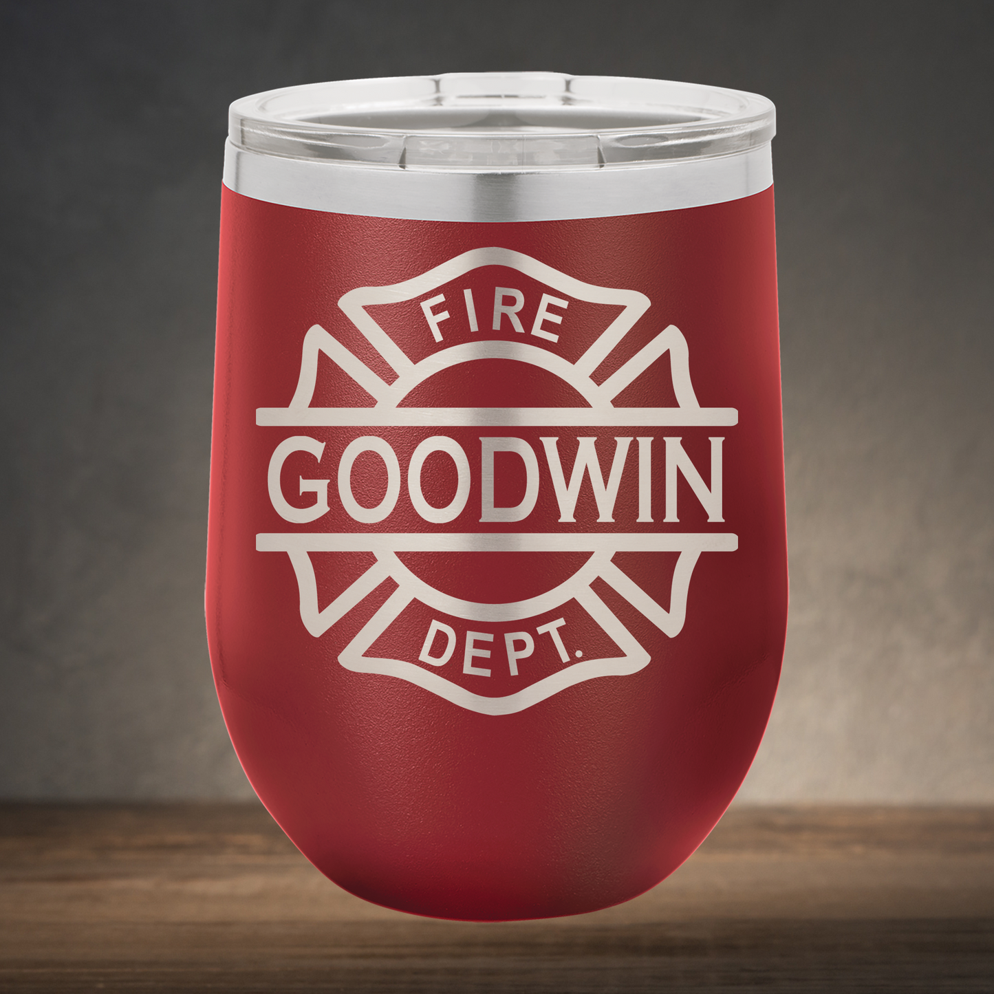 Personalized Firefighter Monogram Wine Tumbler - Laser Engraved