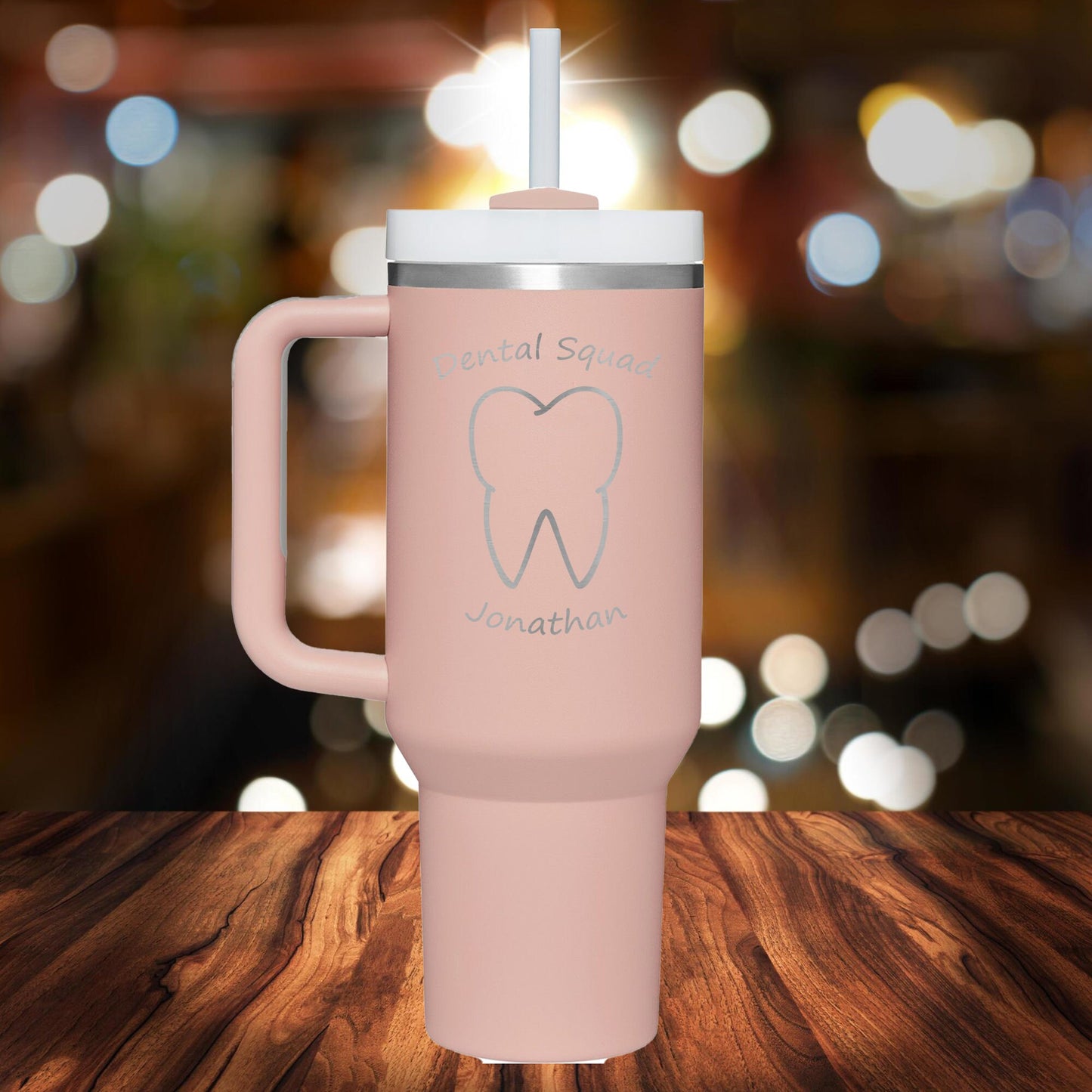 Personalized Dental Squad Handle Tumbler - Laser Engraved