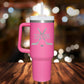 Personalized Hockey Split Monogram Handle Tumbler - Laser Engraved