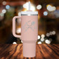 Personalized Construction Split Monogram Handle Tumbler - Laser Engraved