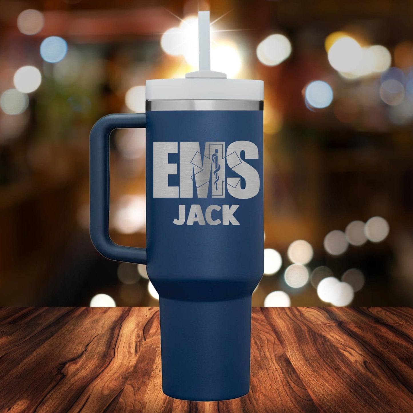 Personalized EMS Handle Tumbler - Laser Engraved