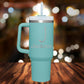 Personalized Fishing Monogram Handle Tumbler - Laser Engraved