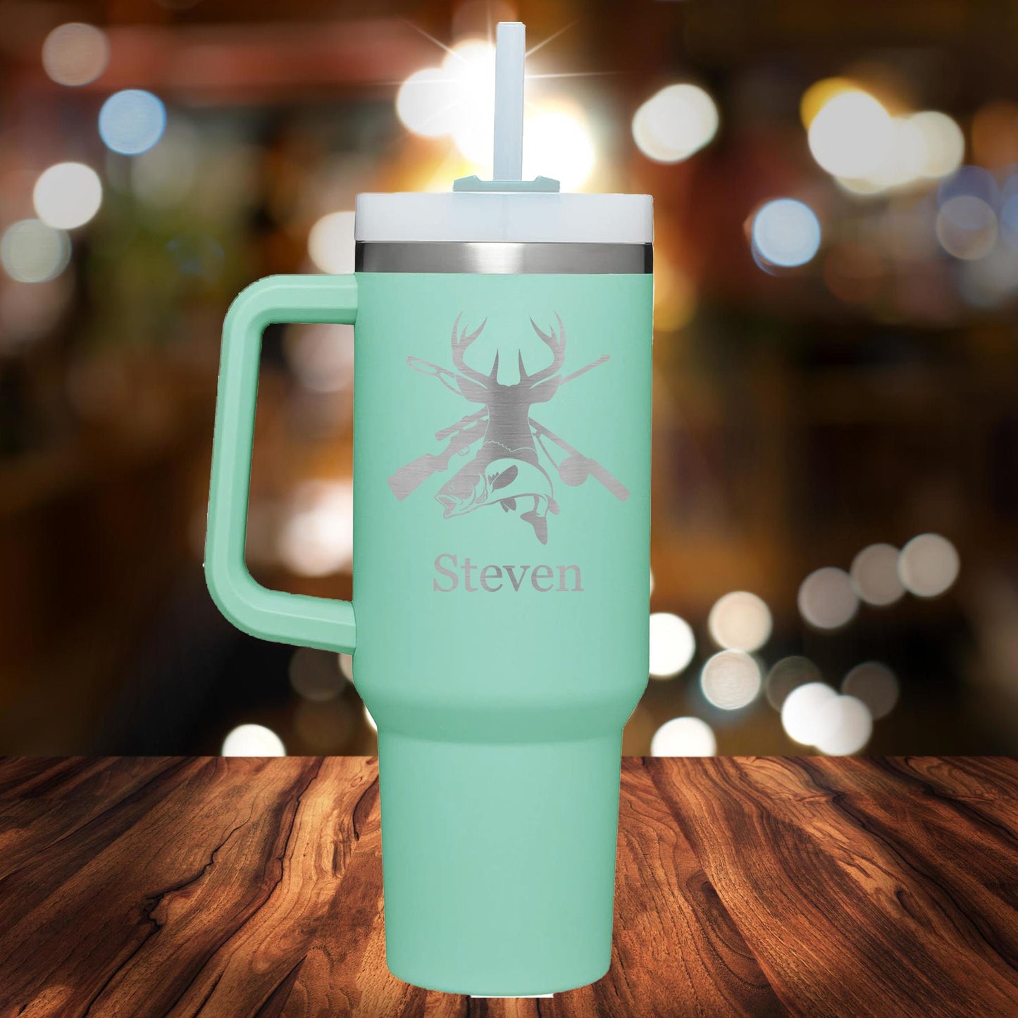 Personalized Hunter Handle Tumbler - Laser Engraved