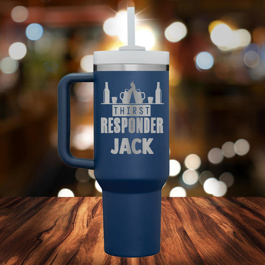 Personalized Bartender Thirst Responder Handle Tumbler - Laser Engraved