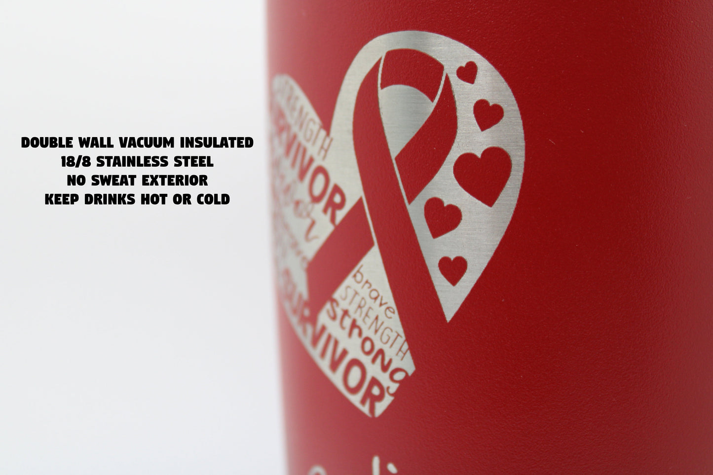 Personalized Optometrist Heart Travel Tumbler - Laser Engraved