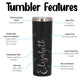 Personalized Cancer Monogram Skinny Tumbler - Laser Engraved