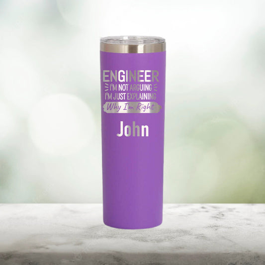 Personalized Engineer Definition Skinny Tumbler - Laser Engraved