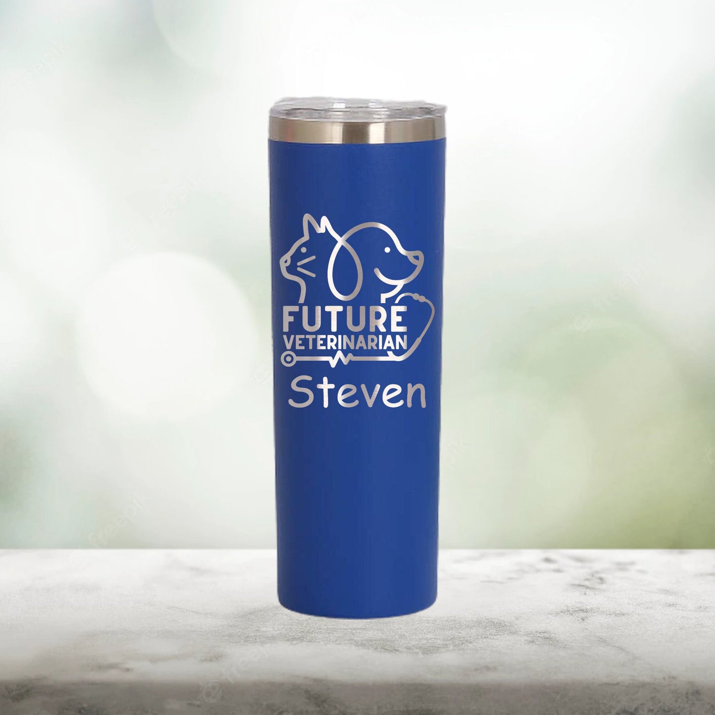 Personalized Future Veterinarian Skinny Tumbler - Laser Engraved