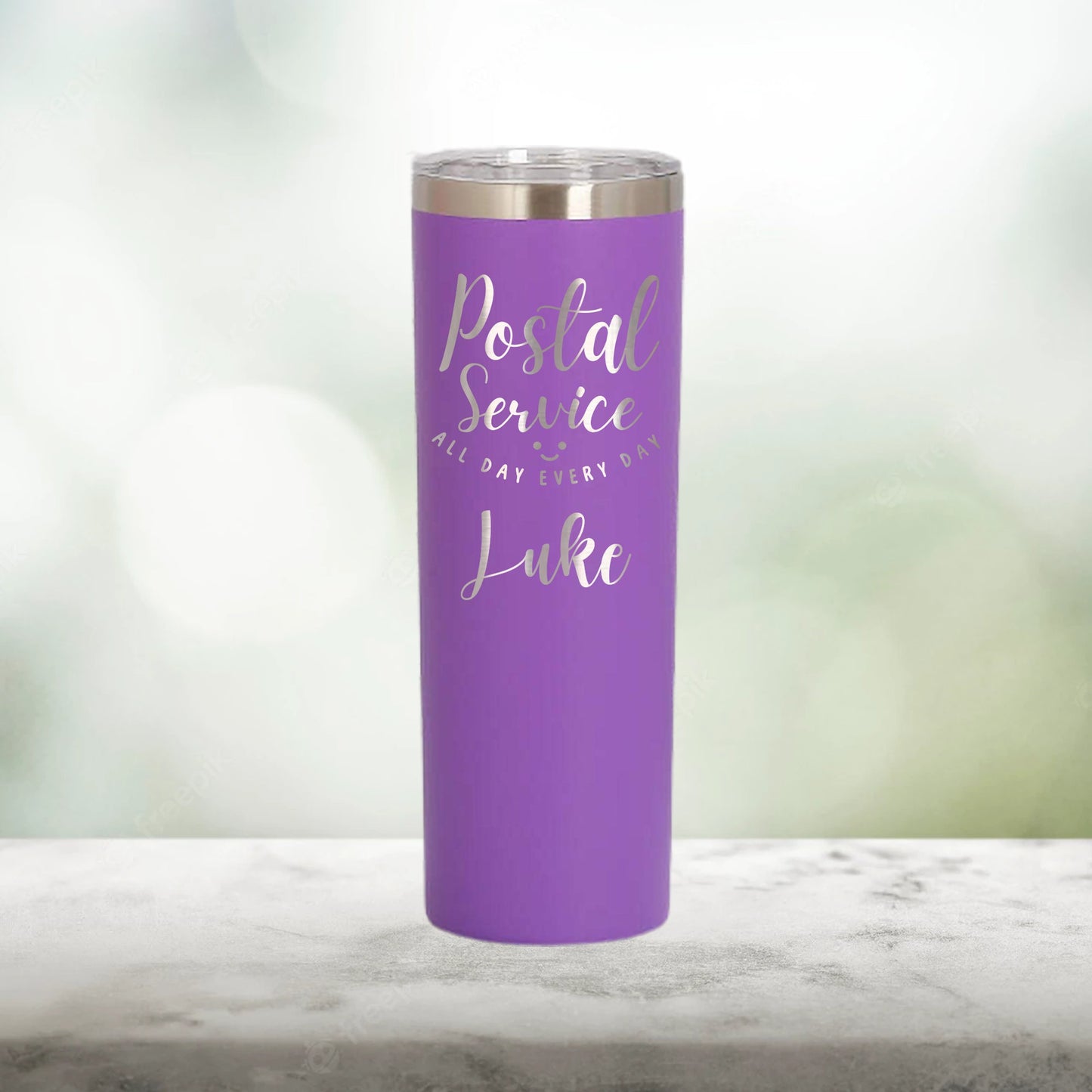 Personalized Postal Service All Day Every Day Skinny Tumbler - Laser Engraved