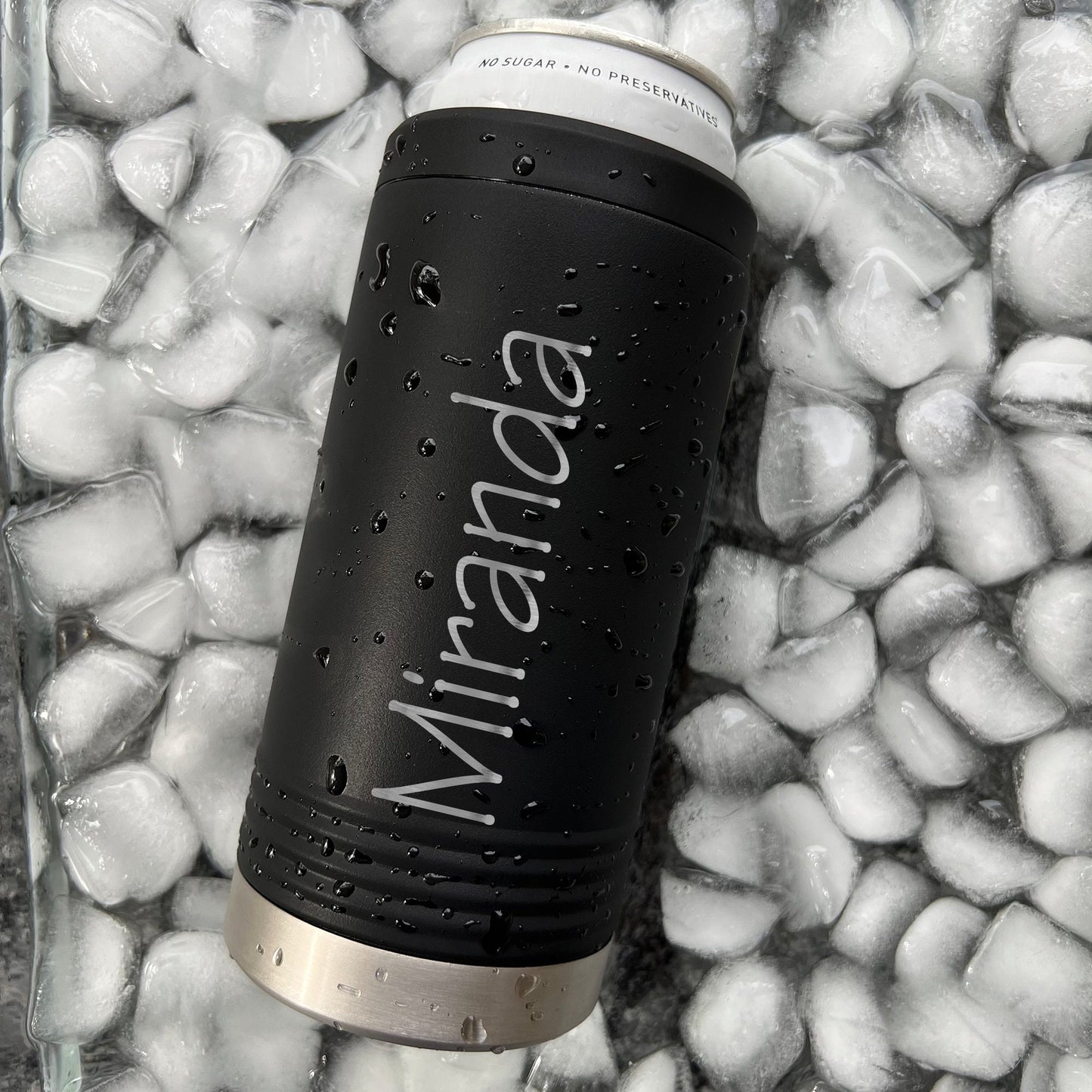 Personalized Split Nurse Monogram Skinny Can Cooler - Laser Engraved