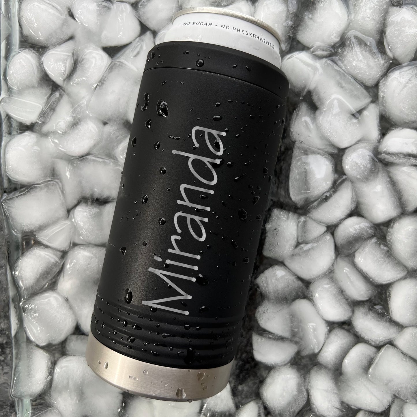 Personalized Monogram Skinny Can Cooler - Laser Engraved