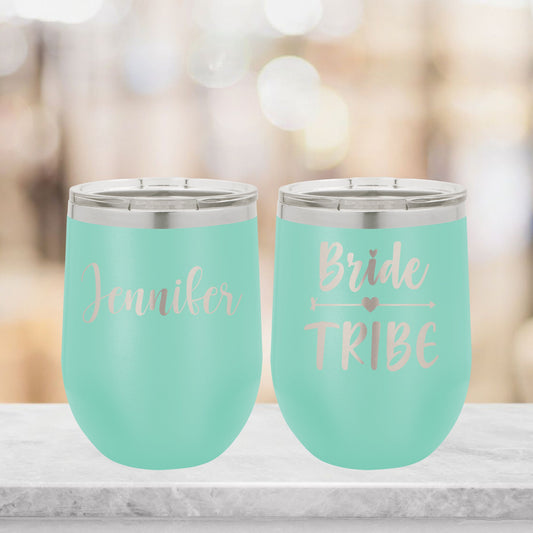 Personalized Bride Wine Tumbler - Laser Engraved