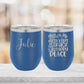 Personalized Day Drinking at the Track is my Happy Place Vacation Wine Tumbler - Laser Engraved