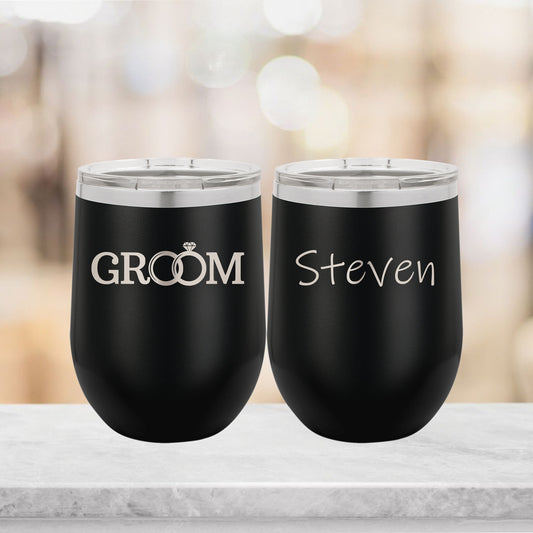 Personalized Groomsmen Wine Tumbler - Laser Engraved