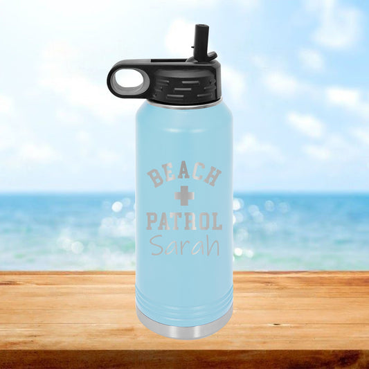 Personalized Lifeguard Beach Patrol Water Bottle - Laser Engraved