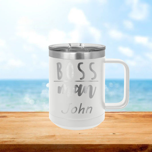 Personalized Boss Man Coffee Mug Tumbler - Laser Engraved