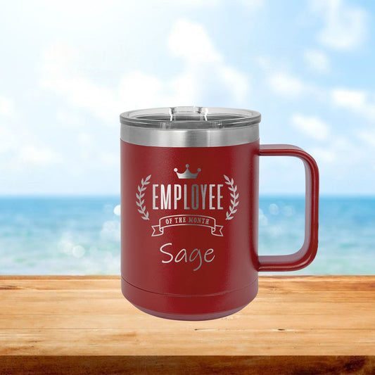 Personalized Employee of the Month Coffee Mug Tumbler - Laser Engraved