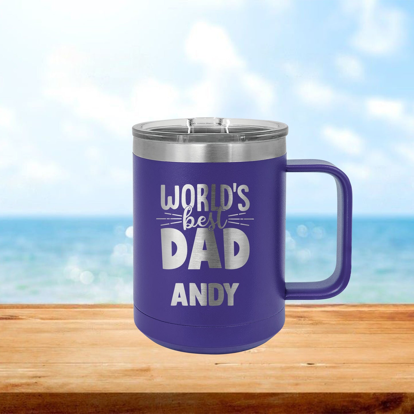 Personalized World's Best Dad Coffee Mug Tumbler - Laser Engraved