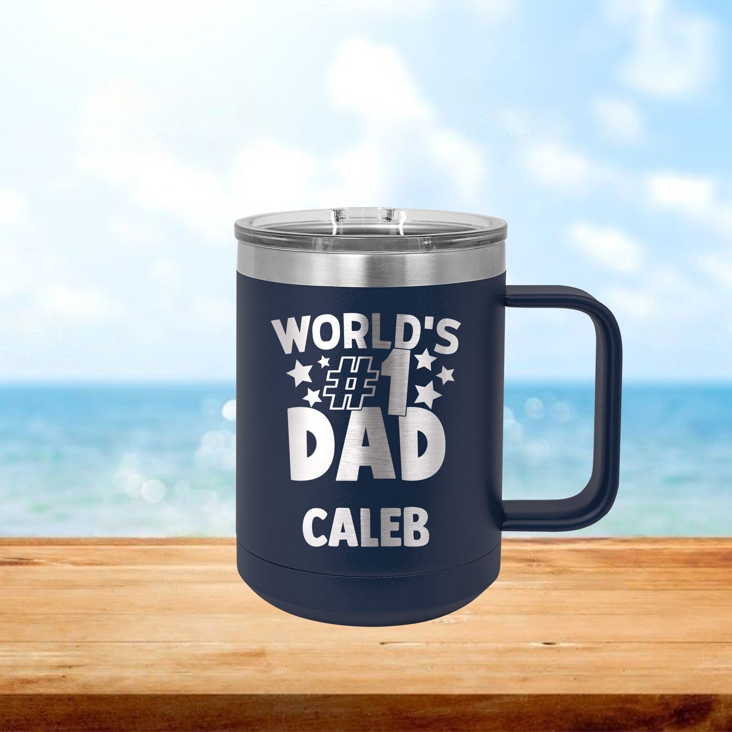 Personalized World's #1 Dad Coffee Mug Tumbler - Laser Engraved